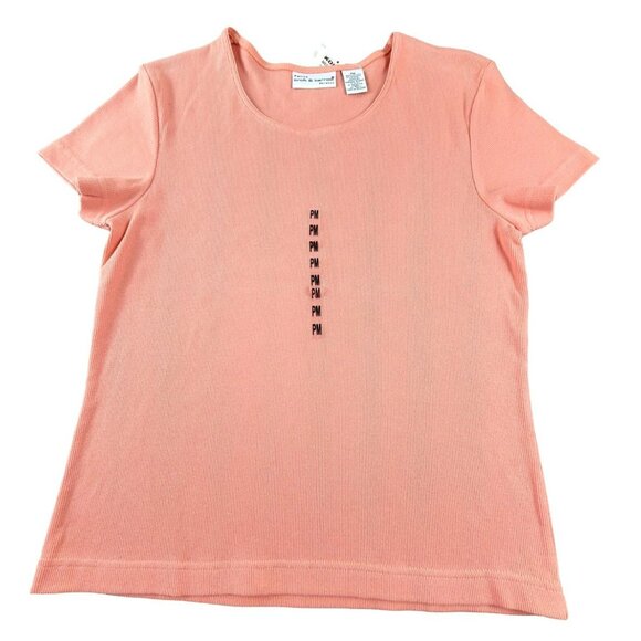 Croft & Barrow Womans Coral Rib Knit Top size Petite Medium NWT  JH1473 - Picture 1 of 3